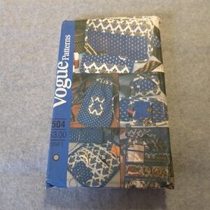 Vogue 7504 Craft Pattern Quilted‎ Sewing Organizer Bags Totes Uncut Vintag